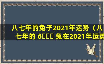 八七年的兔子2021年运势（八七年的 🐞 兔在2021年运势怎 🐅 么样）